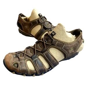 Skechers Bikers Excursion Fisherman Sandals Women's 11 Brown Leather